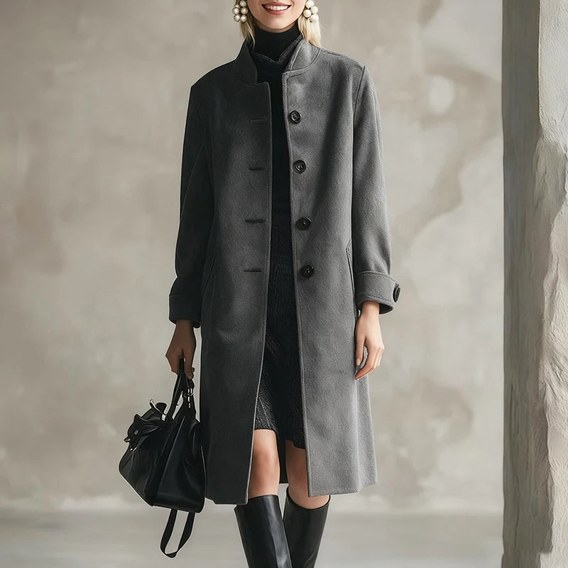 Veste Laine Élégante Col Montant