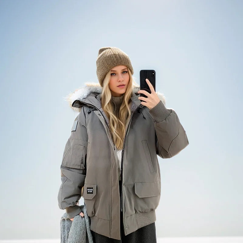 Parka Luxe Fourrure Col Hiver Femme