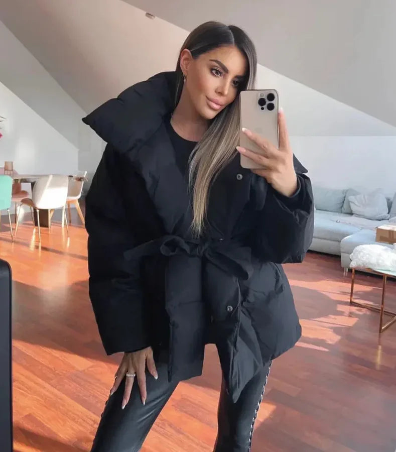 Veste Coton Lacets Hiver Élégance