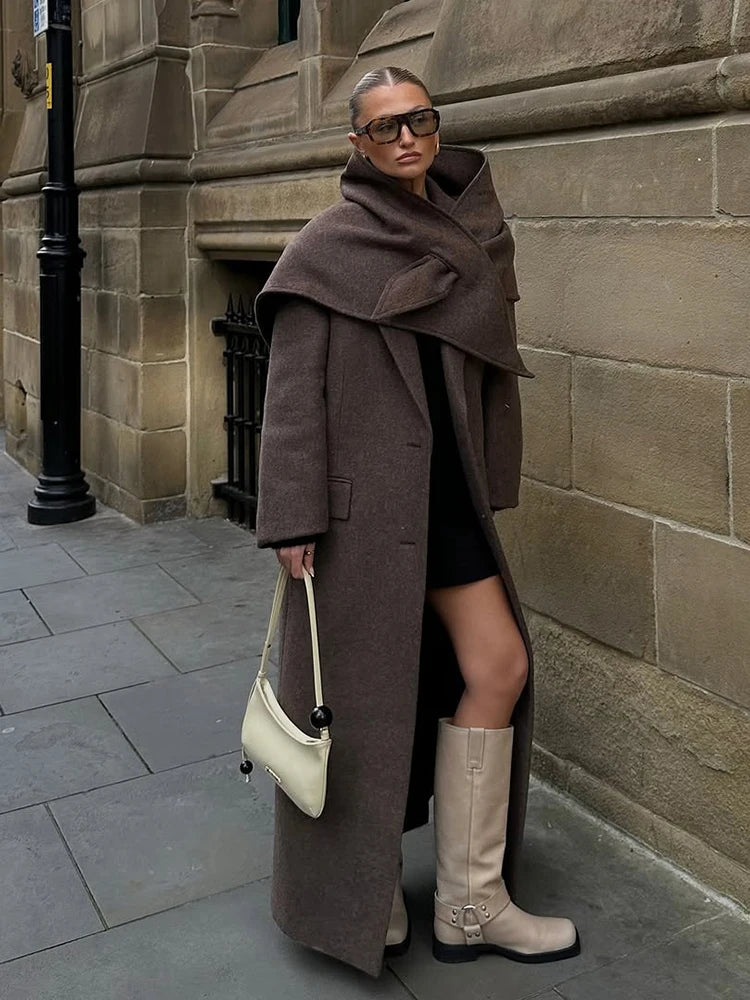 Manteau Laine Épaulettes Élégance