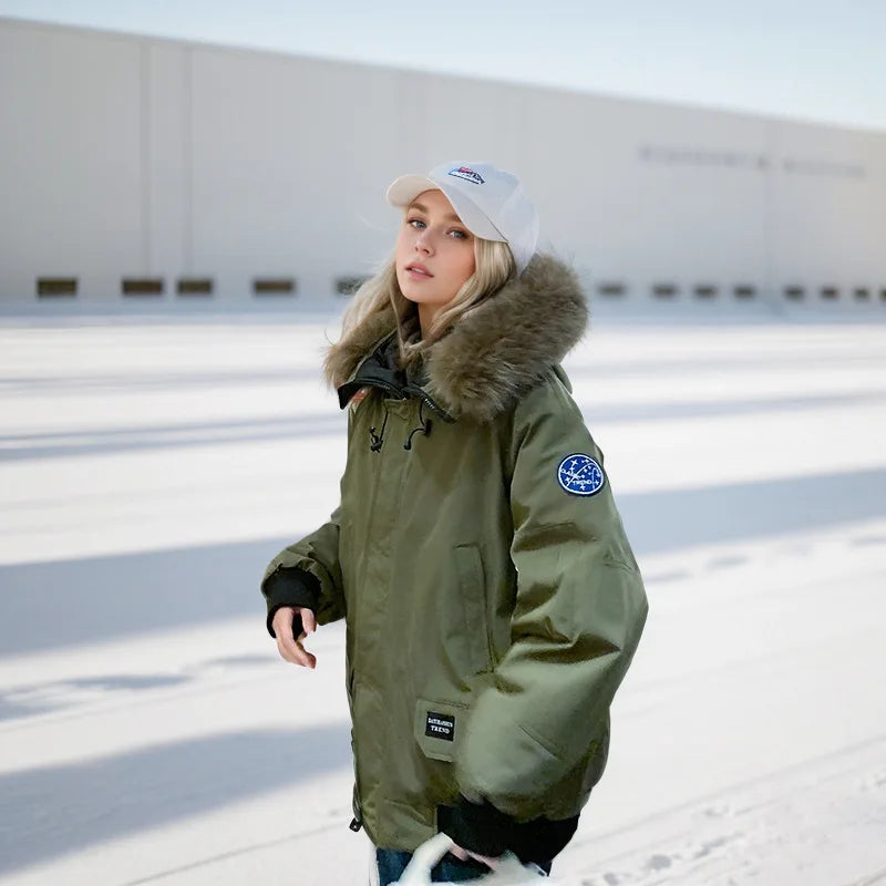 Parka Luxe Fourrure Col Hiver Femme