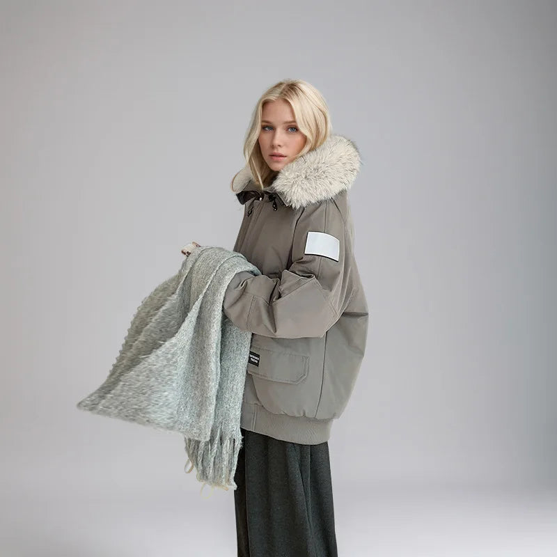 Parka Luxe Fourrure Col Hiver Femme