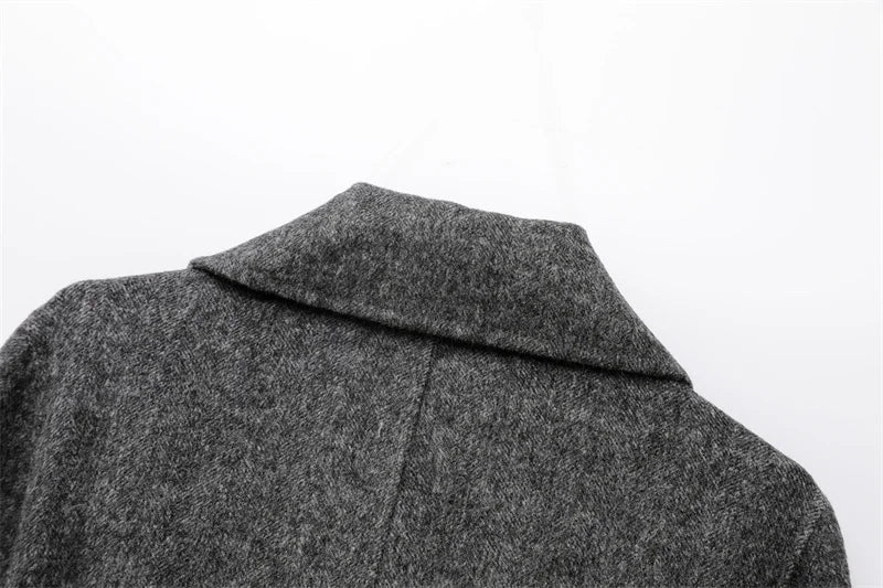 Trench Long Laine Double Boutonnage