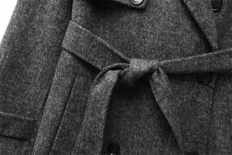 Trench Long Laine Double Boutonnage