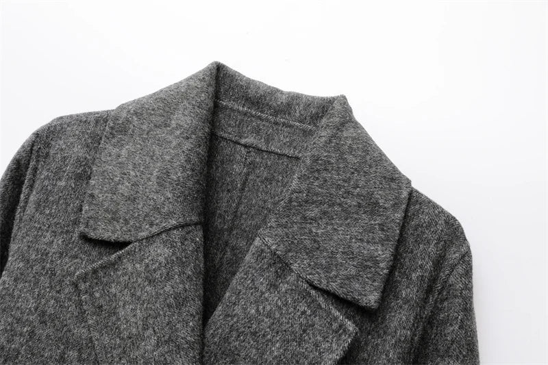 Trench Long Laine Double Boutonnage