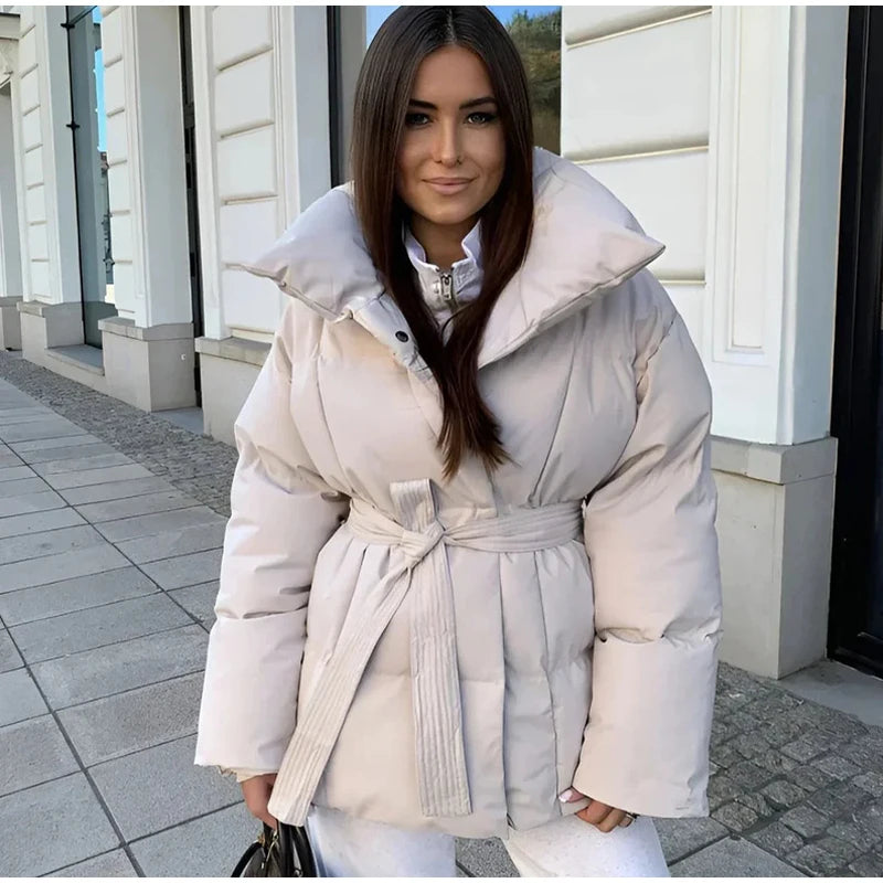 Veste Coton Lacets Hiver Élégance