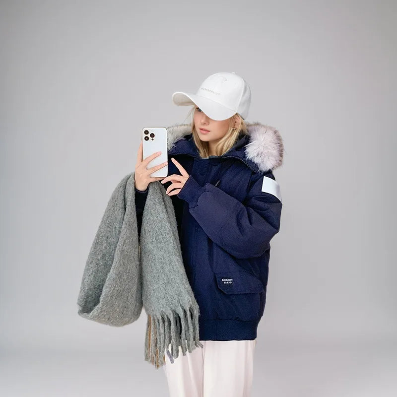 Parka Luxe Fourrure Col Hiver Femme