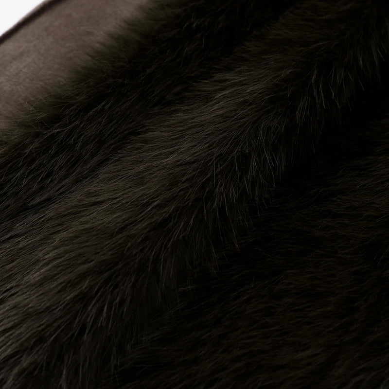 Manteau Long Fourrure avec Laçage - Chaleur Luxueuse