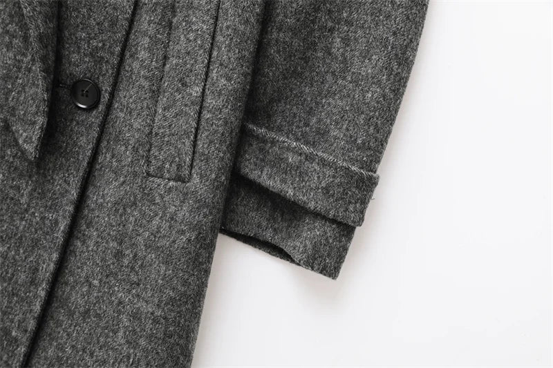 Trench Long Laine Double Boutonnage