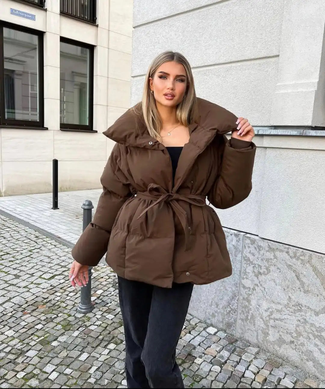 Veste Coton Lacets Hiver Élégance