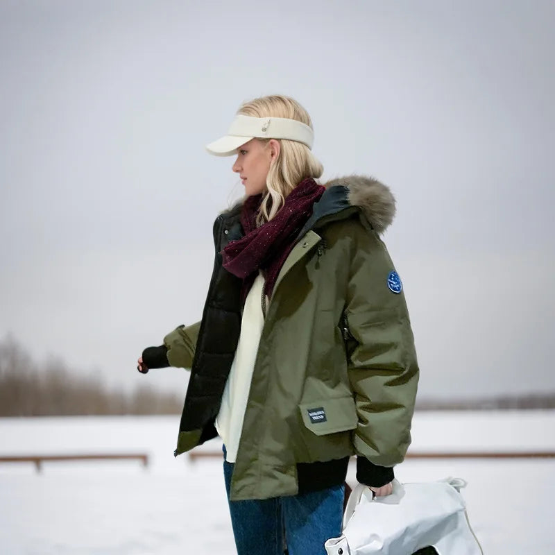 Parka Luxe Fourrure Col Hiver Femme