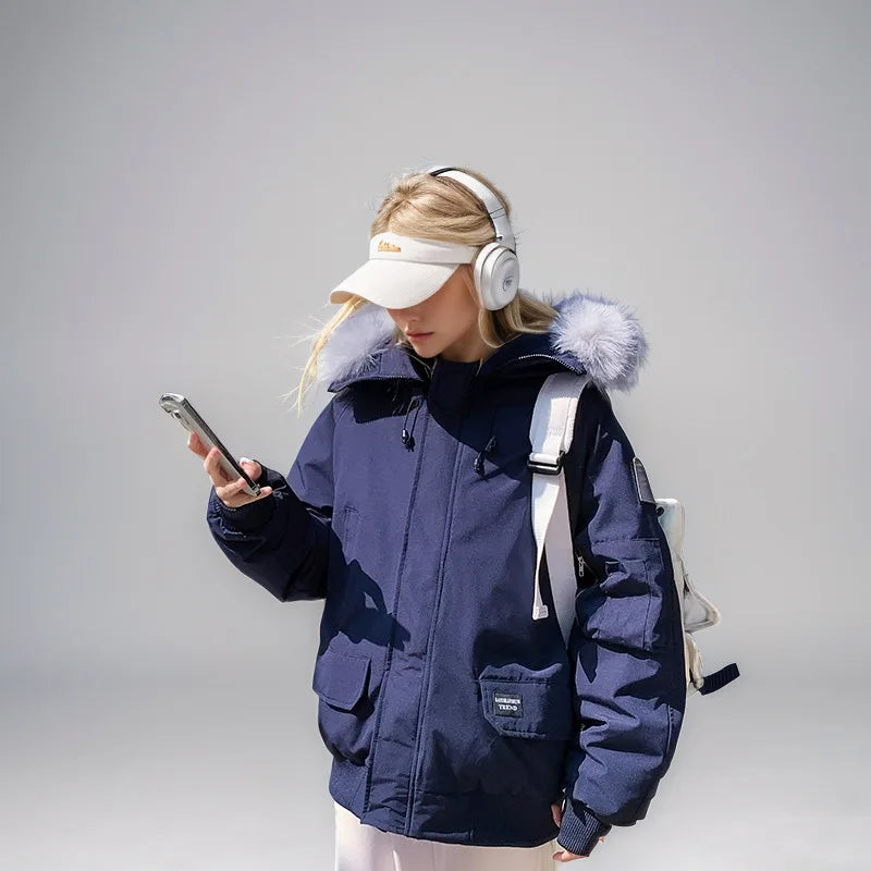 Parka Luxe Fourrure Col Hiver Femme