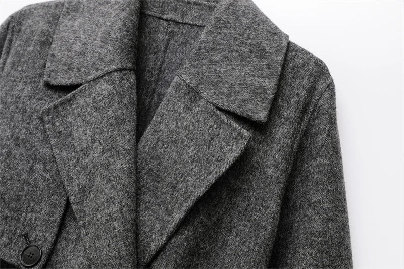 Trench Long Laine Double Boutonnage