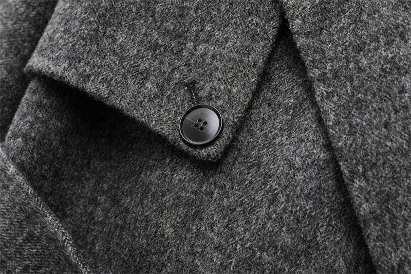 Trench Long Laine Double Boutonnage