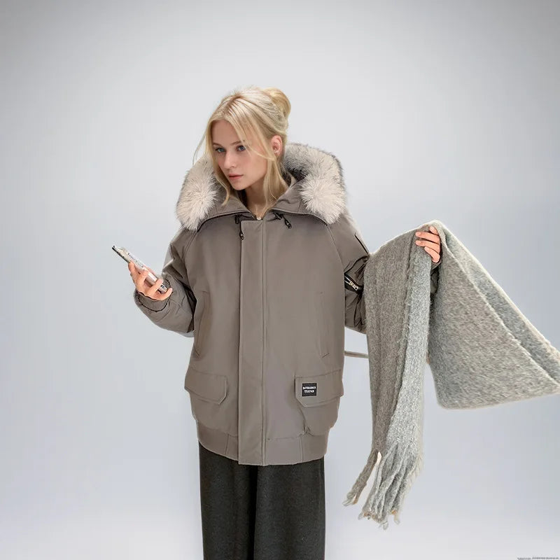 Parka Luxe Fourrure Col Hiver Femme