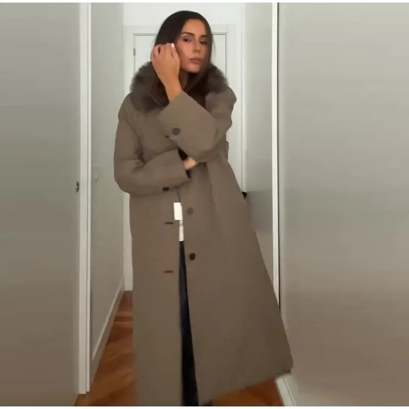 Manteau Réversible Carreaux Fourrure