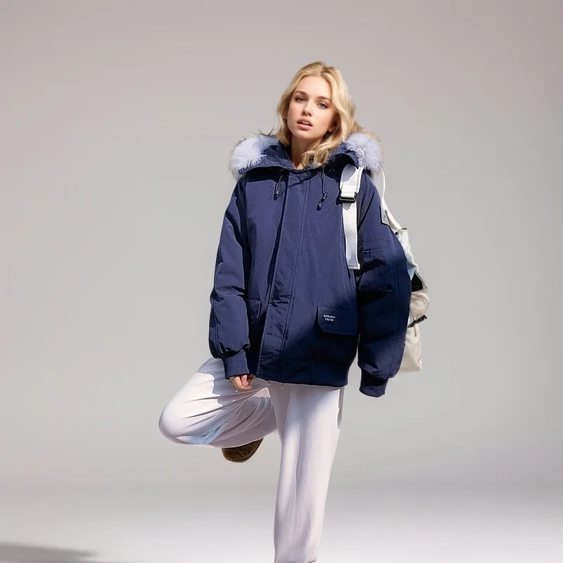 Parka Luxe Fourrure Col Hiver Femme