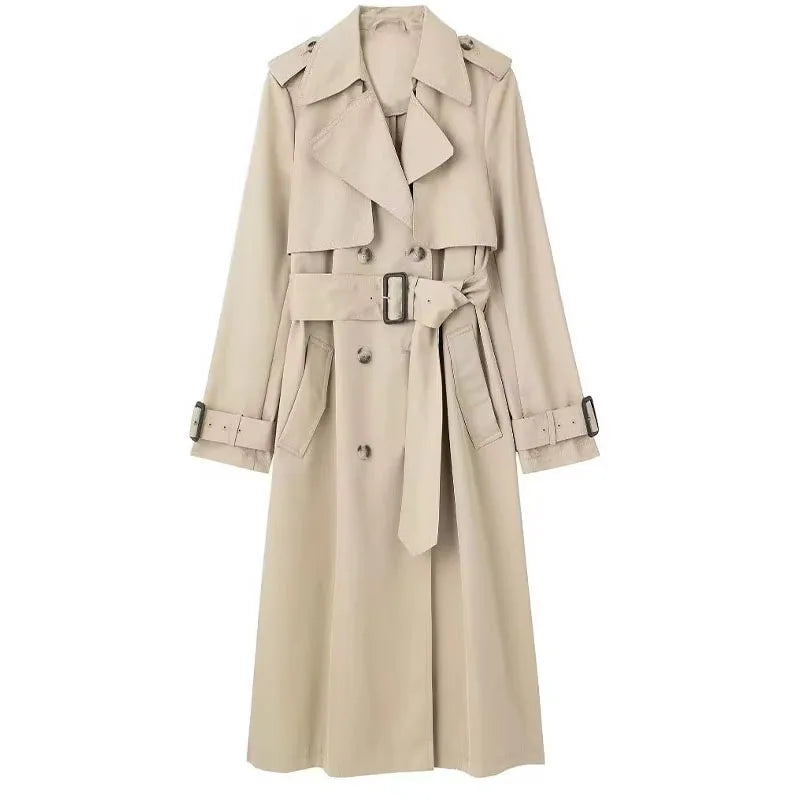 Trench-Coat Cintré Double Boutonnage avec Ceinture - Chic Intemporel