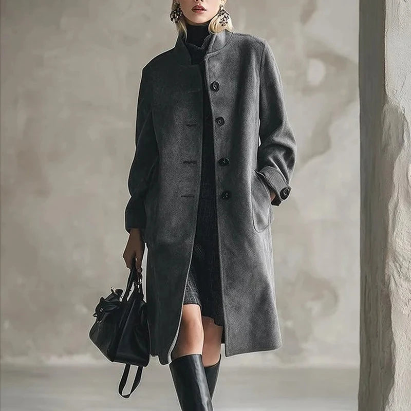Veste Laine Élégante Col Montant