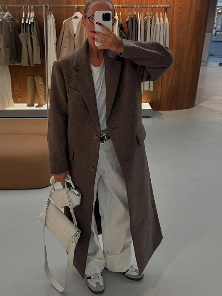 Manteau Laine Épaulettes Élégance