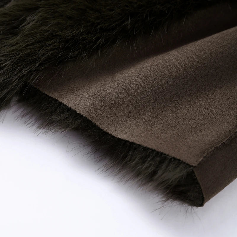 Manteau Long Fourrure avec Laçage - Chaleur Luxueuse